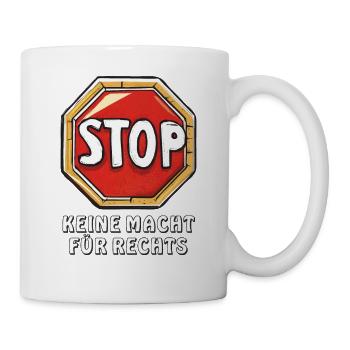 PANNEAU D’ARRÊT PAS DE PUISSANCE POUR LA DROITE - Mug blanc - blanc - Droite