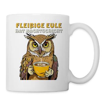 FLEISSIGE EULE HAT NACHTSCHICHT - Tasse - Weiß - Rechts