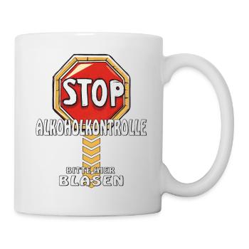 PANNEAU D’ARRÊT CONTRÔLE DE L’ALCOOL S’IL VOUS PLAÎT SOUFFLER ICI - Mug blanc - blanc - Droite