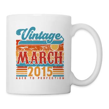 Mars 2015, Cadeau Anniversaire Vintage Mars 2015. - Mug blanc - blanc - Droite