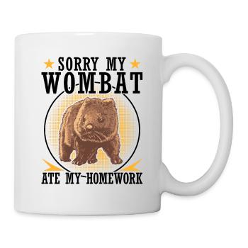 Wombat hat meine Hausaufgaben Beuteltier - Tasse - Weiß - Rechts