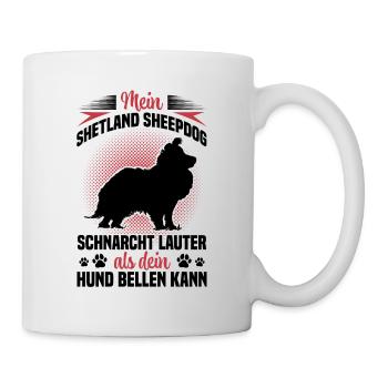 Sheltie snores loud Shetland Sheepdog - Mug - white - Right
