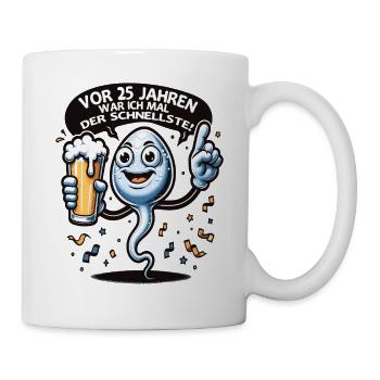 Il y a 25 ans, j’étais le plus rapide - Mug blanc - blanc - Droite