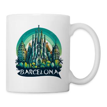 BARCELONA SPANIEN LA SAGRADA FAMILIA CHURH BUNT - Tasse - Weiß - Rechts