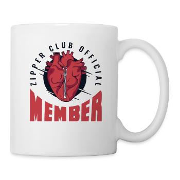 Zipper Club Offizielles Mitglied Transplantation Open Heart - Tasse - Weiß - Rechts