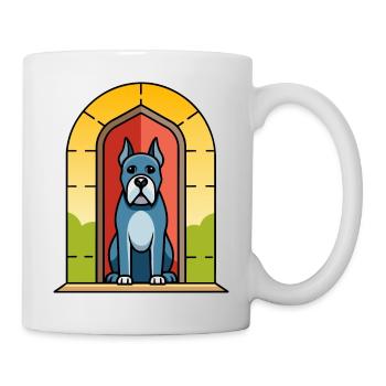 Serious Cane Corso Guarding Property Entrance - Mug - white - Right