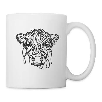 Line Art Dad Mom Cow - Galloway - Mug - white - Right