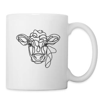 Line Art Dad Mum Cow - Devon - Mug - white - Right