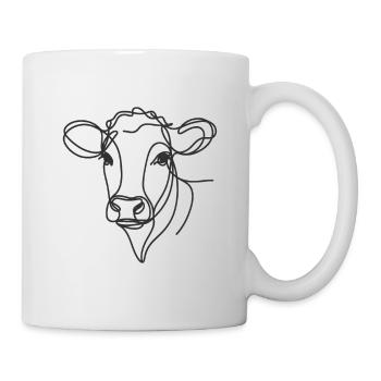 Line Art Dad Mom Cow - Brangus - Mug - white - Right