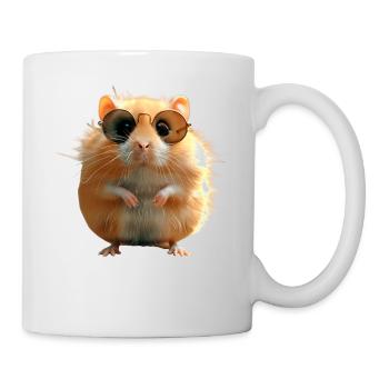 Hamster with sunglasses Golden Hamster Cute Hamster - Mug - white - Right