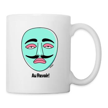 French mask and moustache: Au Revoir - Mug - white - Right