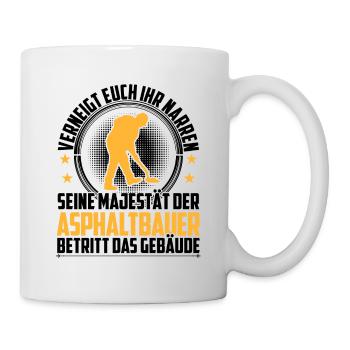 Asphalt builder bows to you road builder - Mug - white - Right