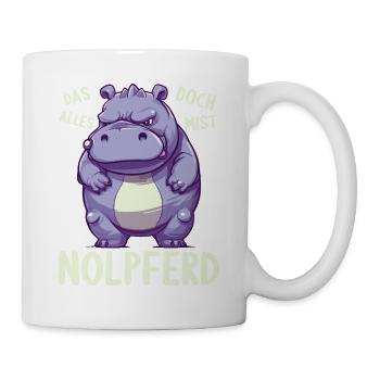 Nilpferd Hippo meckern Meckerer Nölpferd - Tasse - Weiß - Rechts