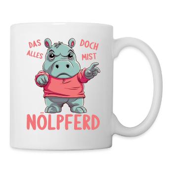Nilpferd Hippo meckern Meckerer Nölpferd - Tasse - Weiß - Rechts