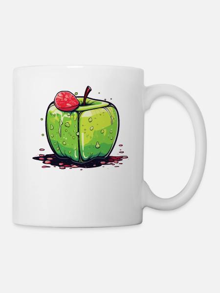 Würfel Apfel Cube Apple - Tasse - Weiß