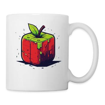 Würfel Apfel Cube Apple - Tasse - Weiß - Rechts