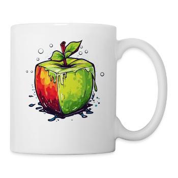 Würfel Apfel Cube Apple - Tasse - Weiß - Rechts
