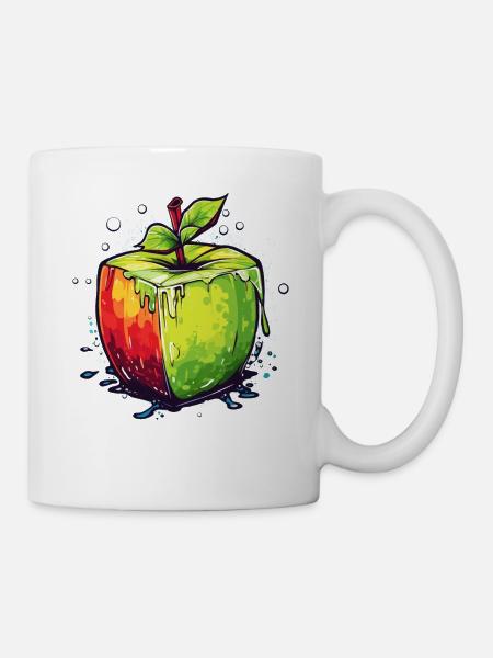 Würfel Apfel Cube Apple - Tasse - Weiß