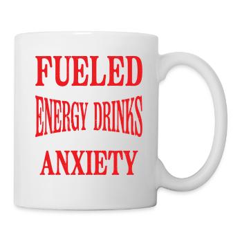 Alimenté par les boissons énergisantes et l’anxiété 6 - Mug blanc - blanc - Droite