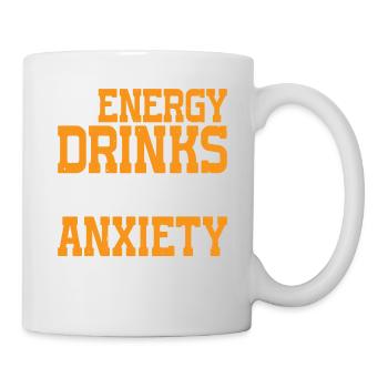 Alimenté par les boissons énergisantes et l’anxiété 7 - Mug blanc - blanc - Droite