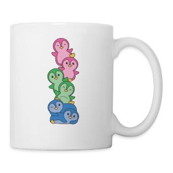 Polysexuel Drapeau Fierté LGBTQ Pingouin mignon - Mug blanc - blanc - Droite