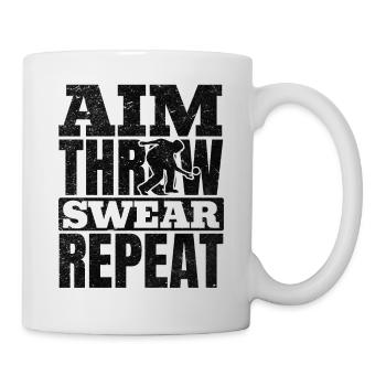 Floorball - Aim Throw Swear Repeat - Floorball Pla - Tasse - Weiß - Rechts