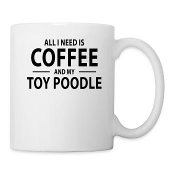 Kaffee und Spielzeugpudel Mama Pudel Geschenke für Pudel - Tasse - Weiß - Rechts