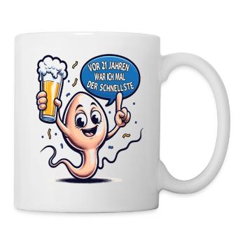 Il y a 21 ans, j’étais le plus rapide - Mug blanc - blanc - Droite