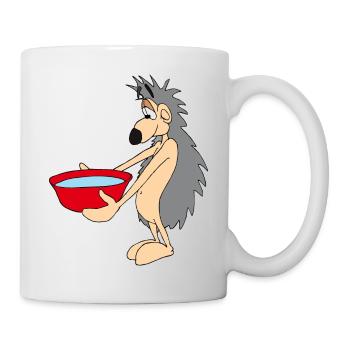 Hérisson intelligent avec bol d’eau - Mug blanc - blanc - Droite