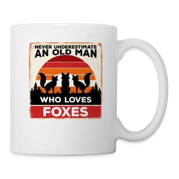 Never Underestimate An Old Man Who Loves Foxes Fox - Mug - white - Right