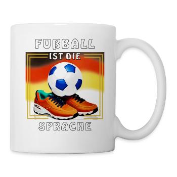FUßBALL FUßBALLSCHUHE FUßBALL IST DIE SPRACHE - Tasse - Weiß - Rechts