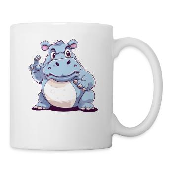 Nilpferd Hippo meckern Meckerer Nölpferd - Tasse - Weiß - Rechts
