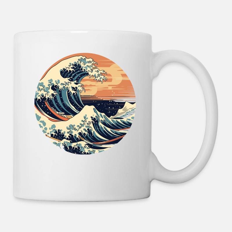 Große Welle The Great Wave Kanagawa - Tasse - Weiß