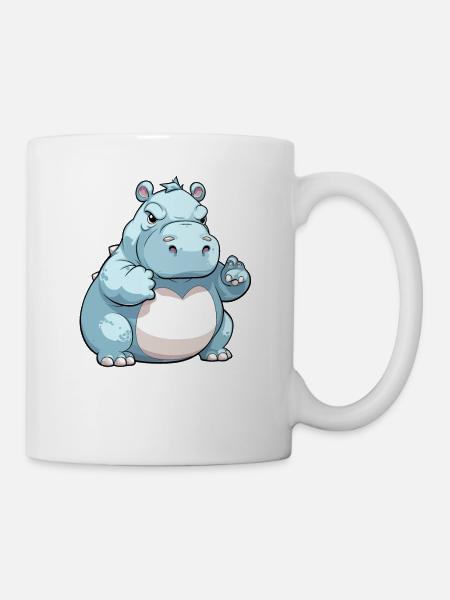 Nilpferd Hippo meckern Meckerer Nölpferd - Tasse - Weiß