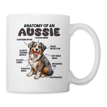 Hunde Erklärung Anatomy eines Australian Shepherd - Tasse - Weiß - Rechts