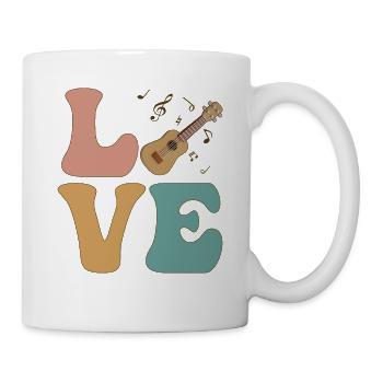 LOVE Ukulele Player Instrument - Mug - white - Right