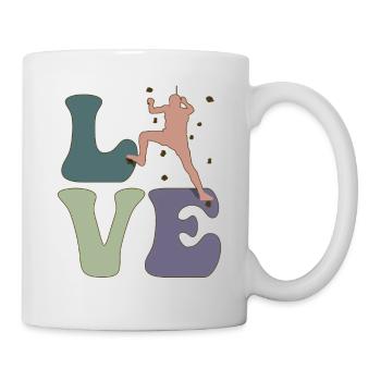 LOVE Wandklettern Indoor Wandkletterer Bouldering - Tasse - Weiß - Rechts