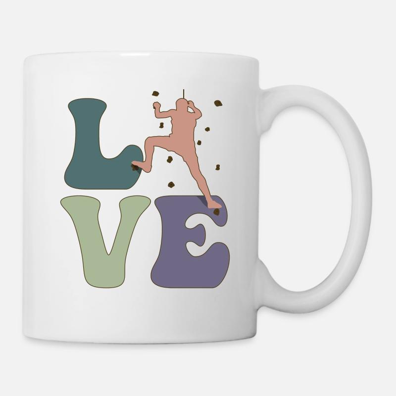 LOVE Wandklettern Indoor Wandkletterer Bouldering - Tasse - Weiß