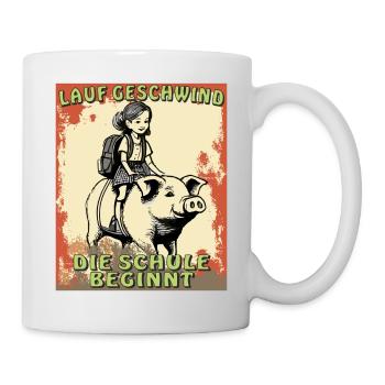 PIG GIRL SCHOOL STARTS - Mug - white - Right