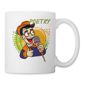 MANN MIKROFON POETRY - Tasse - Weiß - Rechts