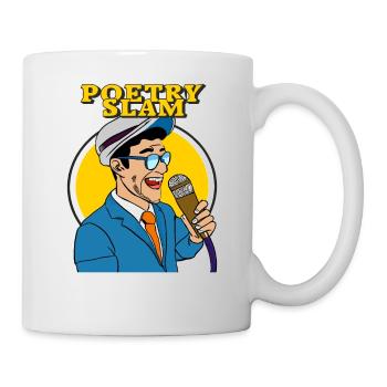 MANN MIKROFON POETRY SLAM - Tasse - Weiß - Rechts