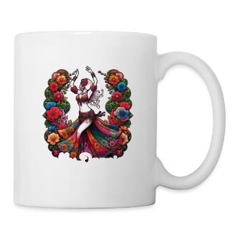 Danse du ventre florale disant danse orientale - Mug blanc - blanc - Droite