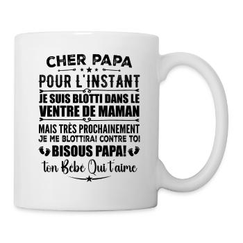 Originelle Schwangerschaftsanzeige für werdende Väter - Tasse - Weiß - Rechts