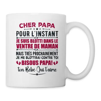 Originelle Schwangerschaftsanzeige für werdende Väter - Tasse - Weiß - Rechts