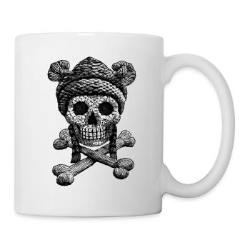 Bijoux Vintage à collectionner : Chemise tête de mort rétro - Mug blanc - blanc - Droite