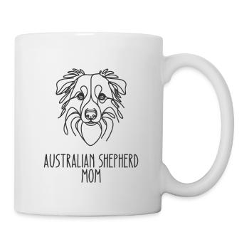 Line Art Mom - Australian Shepherd Dog - Mug - white - Right