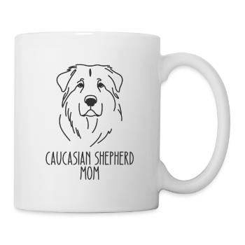 Line Art Mom - Caucasian Shepherd Dog - Mug - white - Right