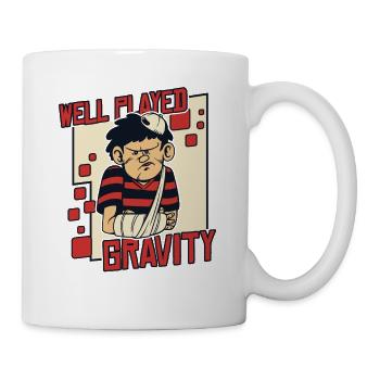 Well Played Gravity Broken Bone Broken Finger - Mug - white - Right