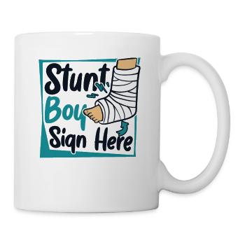 Stunt Boy signe ici doigt cassé os cassé - Mug blanc - blanc - Droite