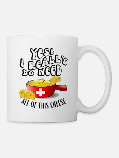 Fondue au fromage dicton amusant pour la fête de la fondue au fromage - Mug blanc - blanc